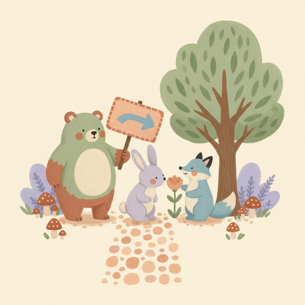 Una mano che indica un piccolo cartello con scritta una freccia che gira indietro